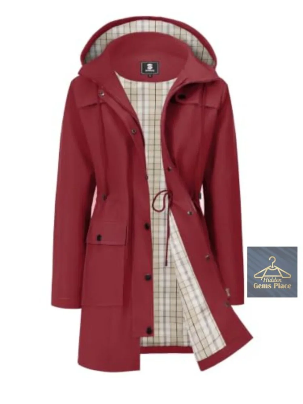Waterproof Rain Jacket Long Raincoat Hooded Windbreaker Trench Coat